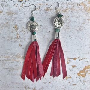 Hand Crafted Leather Tassel Earrings